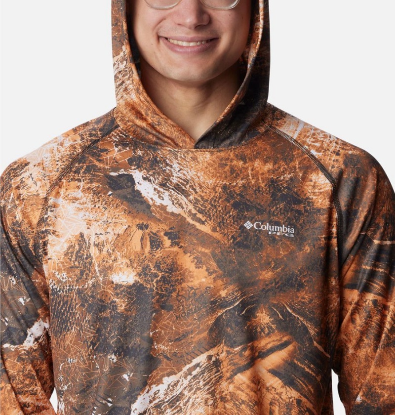 Orange Columbia PFG Super Terminal Tackle Men's Hoodie | 57240DARX