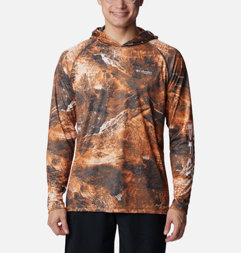 Orange Columbia PFG Super Terminal Tackle Men\'s Hoodie | 57240DARX