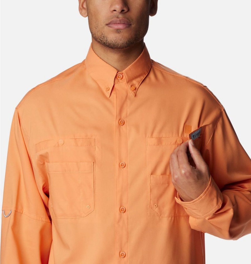 Orange Columbia PFG Tamiami II Long Sleeve Men's Shirt | 52410PXLR