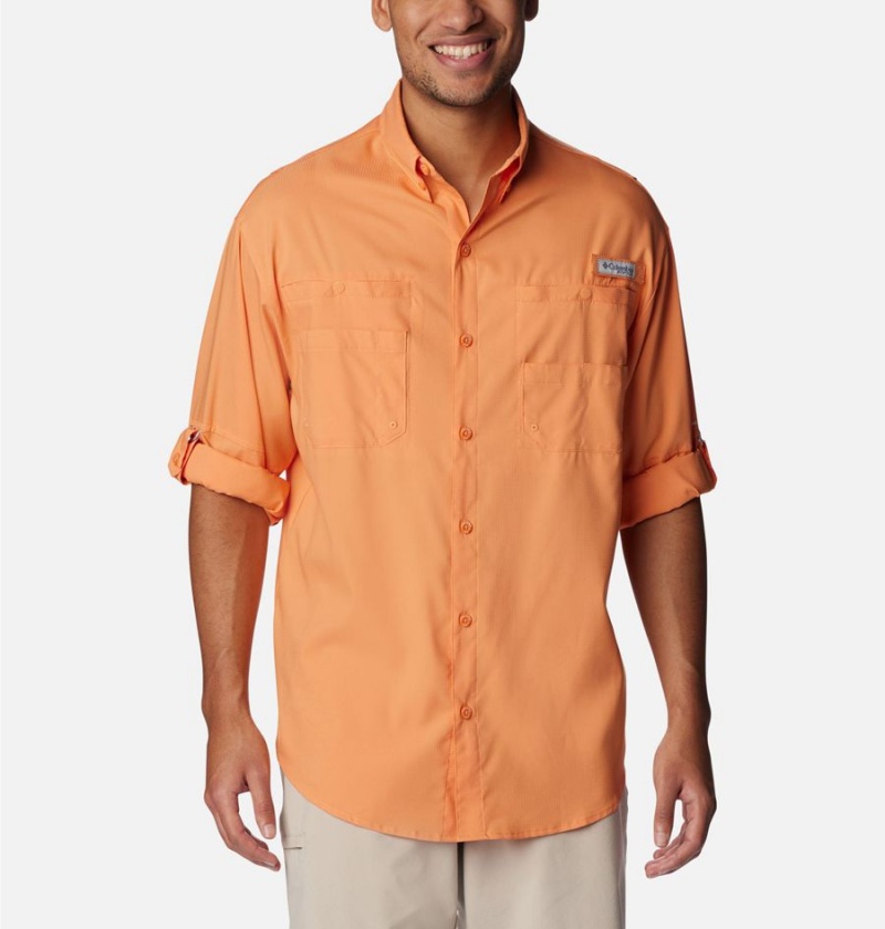 Orange Columbia PFG Tamiami II Long Sleeve Men's Shirt | 52410PXLR