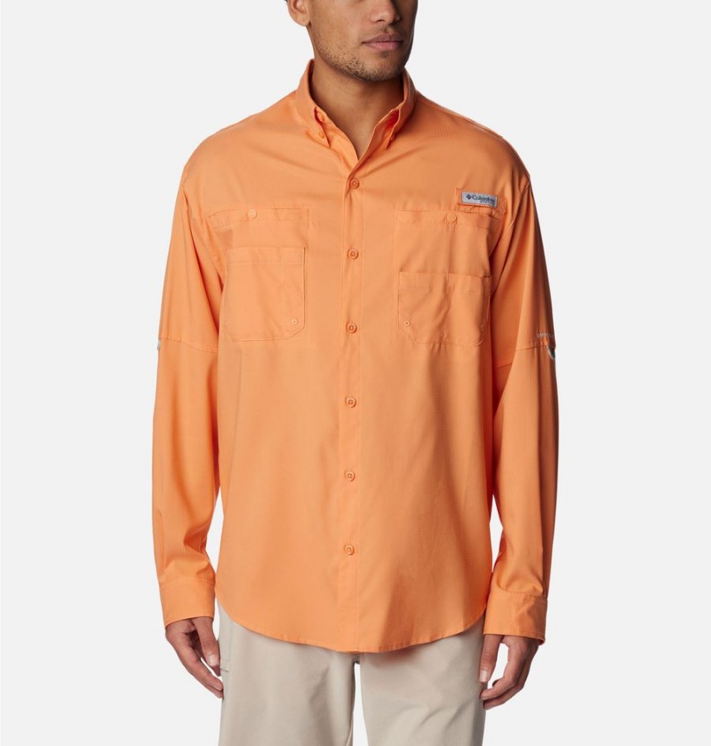 Orange Columbia PFG Tamiami II Long Sleeve Men\'s Shirt | 52410PXLR