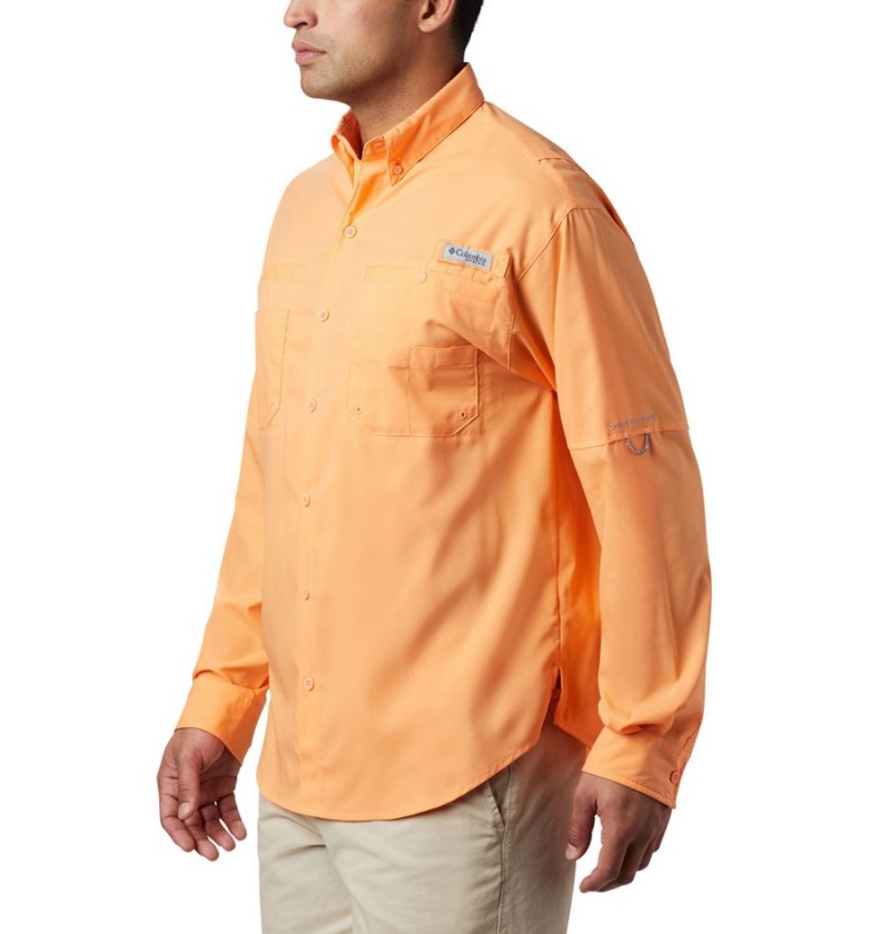 Orange Columbia PFG Tamiami II Long Sleeve Men's Shirt | 07435QBTU