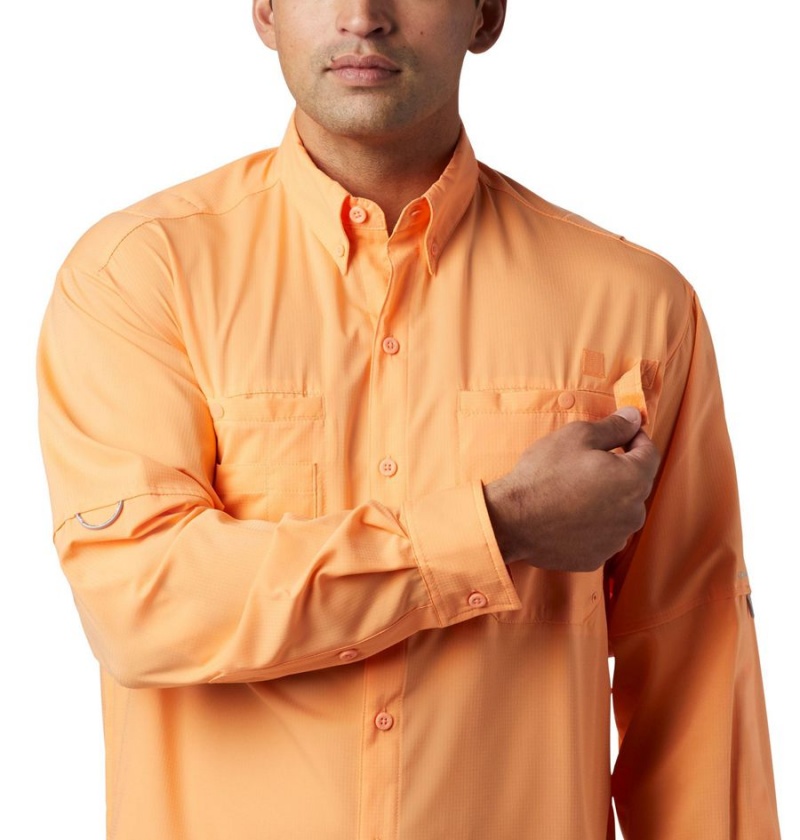 Orange Columbia PFG Tamiami II Long Sleeve Men's Shirt | 07435QBTU