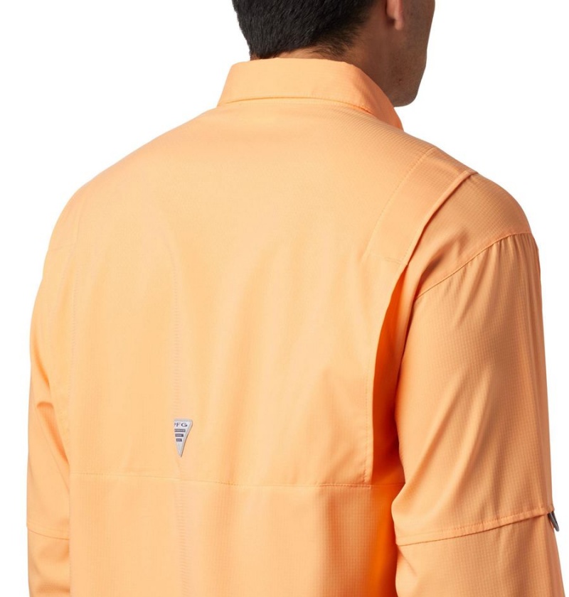 Orange Columbia PFG Tamiami II Long Sleeve Men's Shirt | 07435QBTU