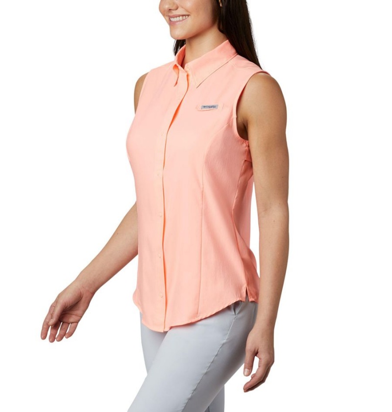 Orange Columbia PFG Tamiami Sleeveless Women's Tank Top | 29346DAZR