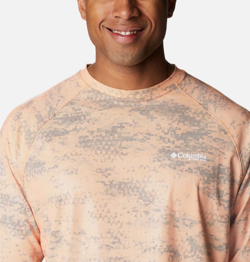 Orange Columbia PFG Terminal Deflector Printed Long Sleeve Men's T-Shirt | 21645JLVK