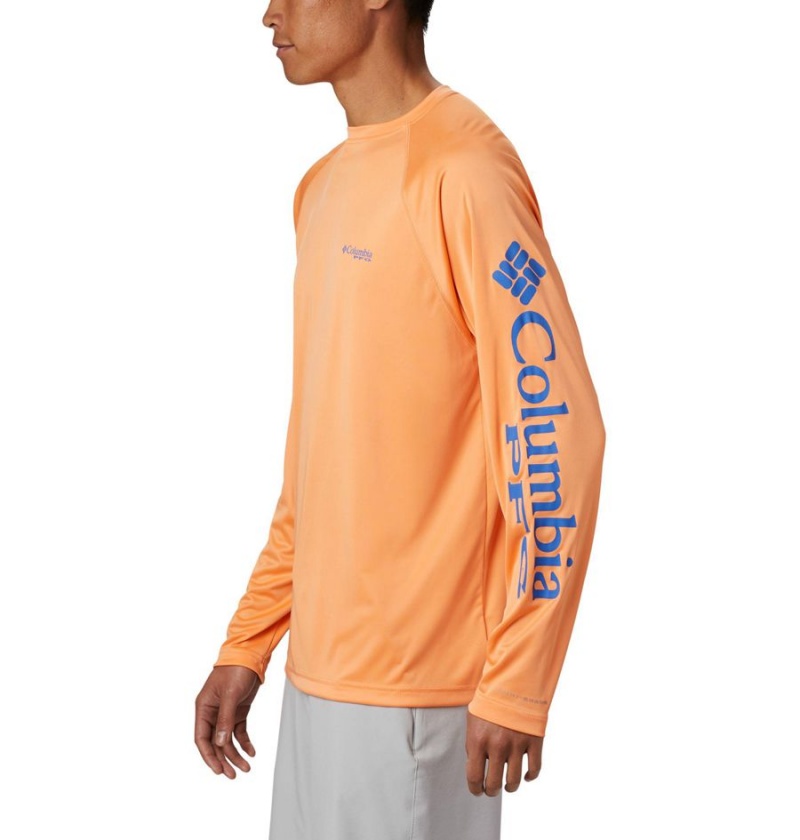 Orange Columbia PFG Terminal Tackle Long Sleeve Men's T-Shirt | 97843NIEW