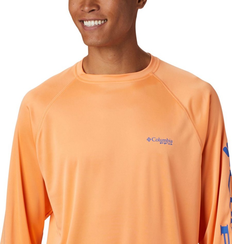 Orange Columbia PFG Terminal Tackle Long Sleeve Men's T-Shirt | 97843NIEW