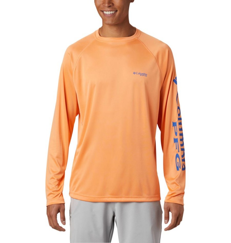 Orange Columbia PFG Terminal Tackle Long Sleeve Men\'s T-Shirt | 97843NIEW