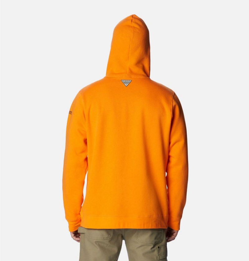 Orange Columbia PHG Game Flag II Men's Hoodie | 36849DTSU