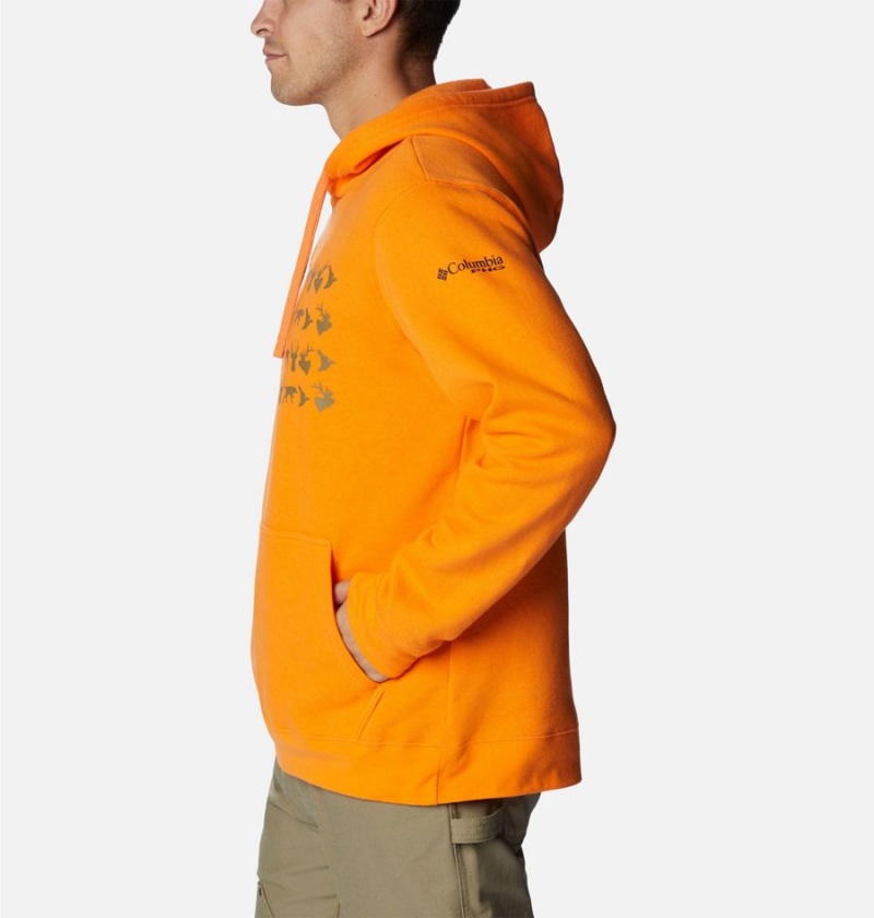 Orange Columbia PHG Game Flag II Men's Hoodie | 36849DTSU