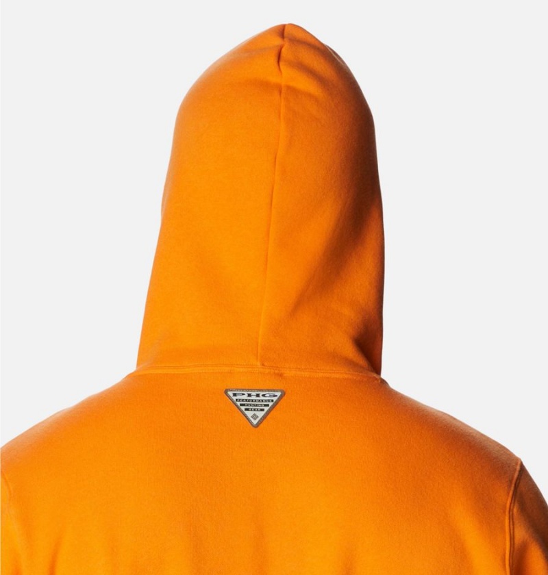 Orange Columbia PHG Game Flag II Men's Hoodie | 36849DTSU