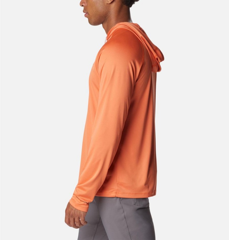 Orange Columbia Summerdry Raglan Long Sleeve Men's Hoodie | 01365ZSGK