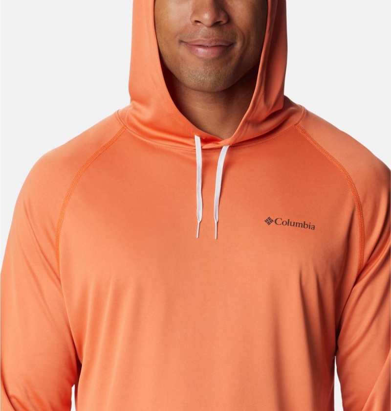 Orange Columbia Summerdry Raglan Long Sleeve Men's Hoodie | 01365ZSGK