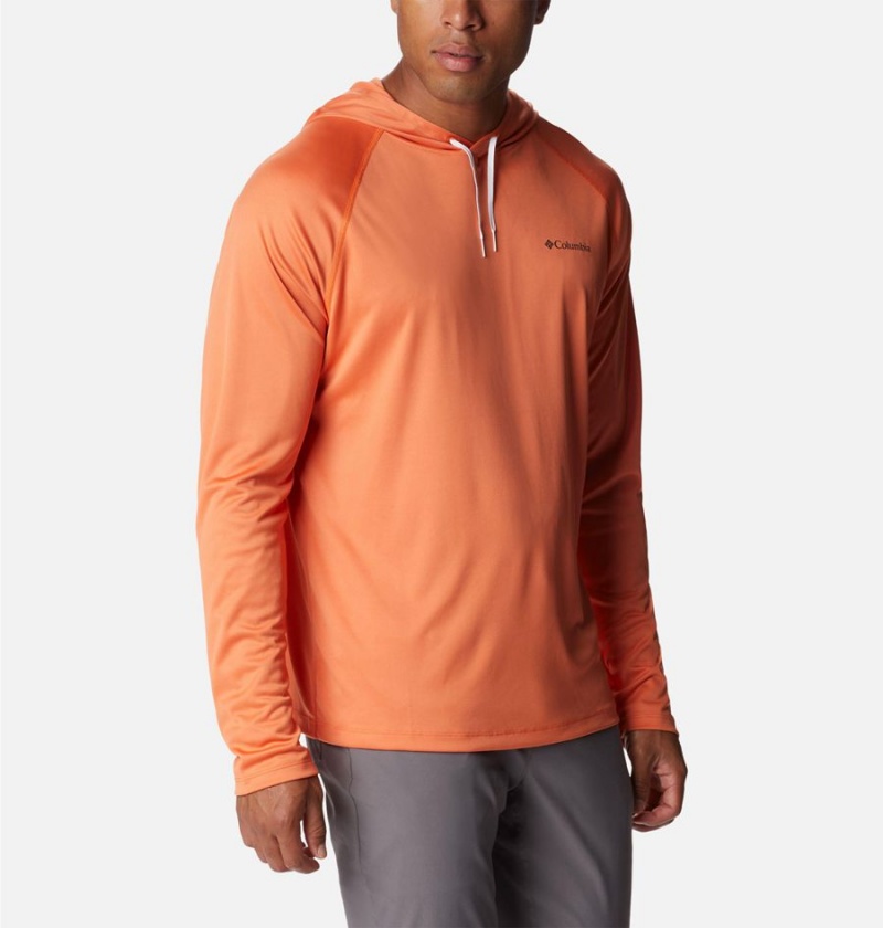 Orange Columbia Summerdry Raglan Long Sleeve Men's Hoodie | 01365ZSGK