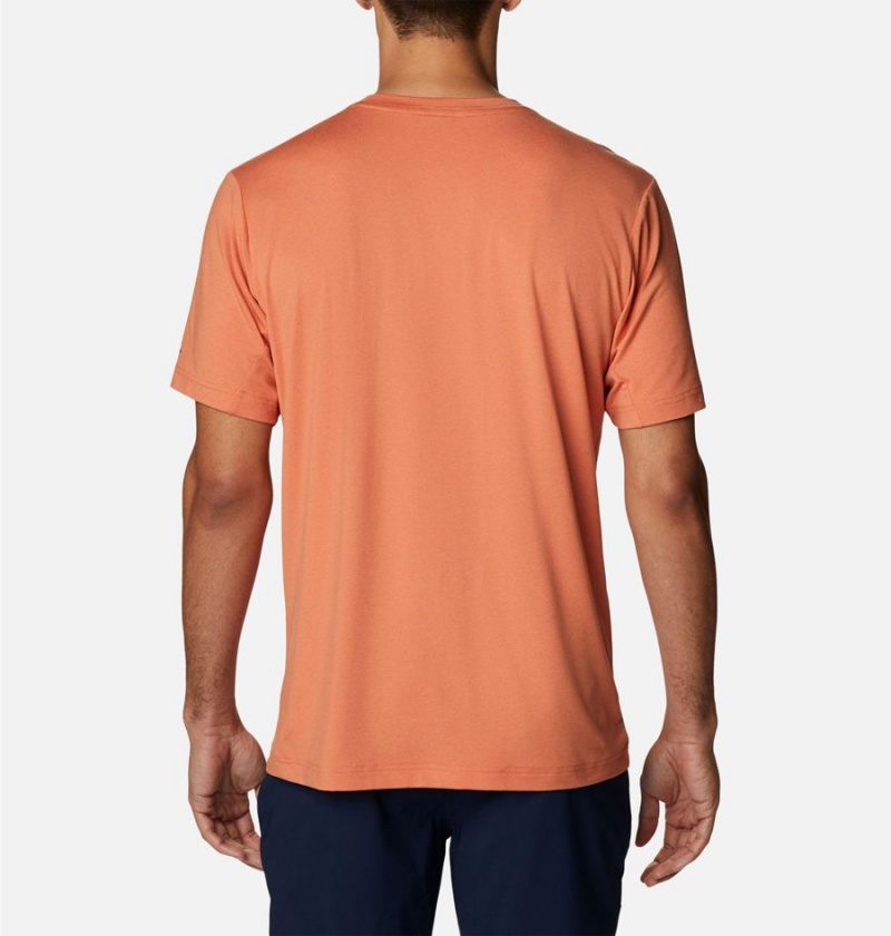 Orange Columbia Tech Trail Crew Neck Men's T-Shirt | 81493XLJK