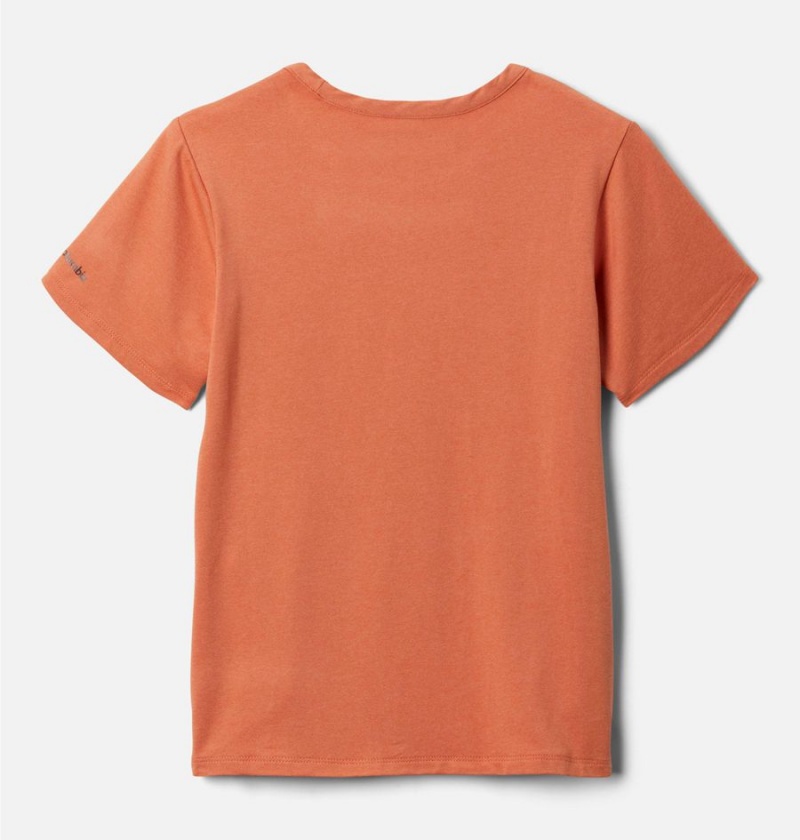 Orange Columbia Tech Trail Kids' T-Shirt | 90641XDYI