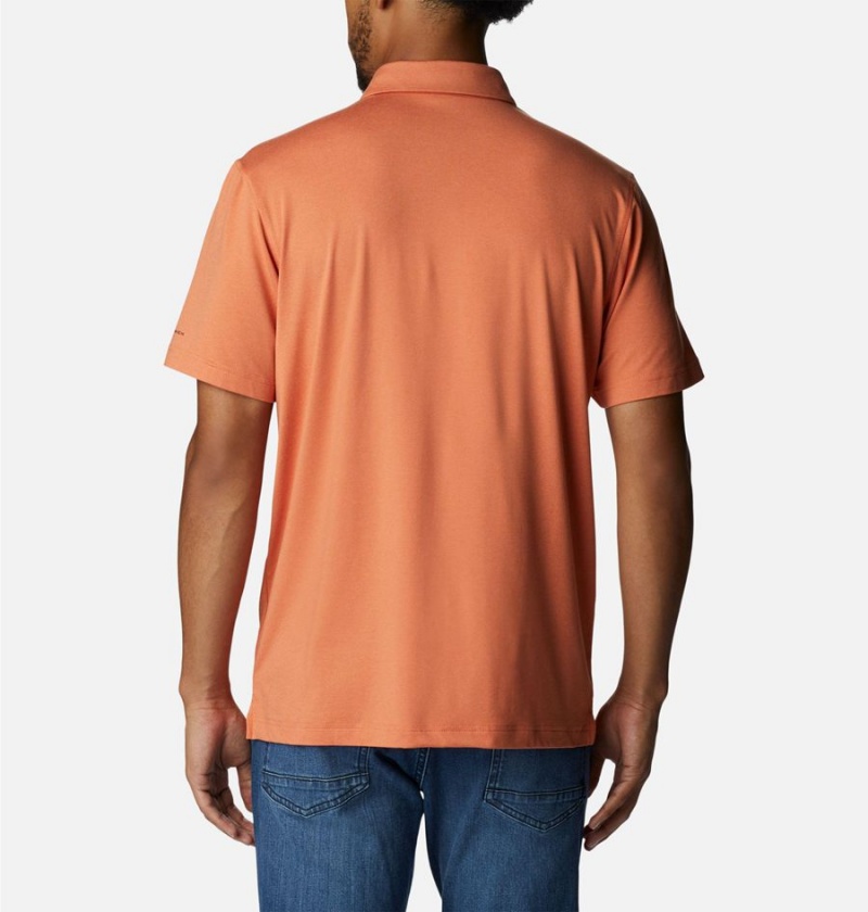 Orange Columbia Tech Trail Men's Polo Shirt | 76021WKNY