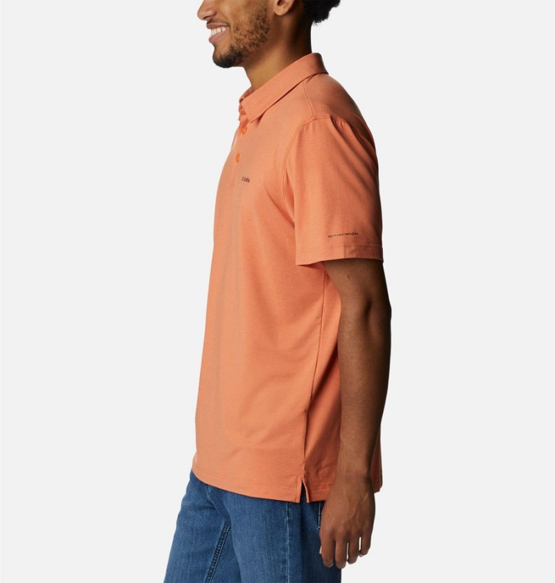 Orange Columbia Tech Trail Men's Polo Shirt | 76021WKNY