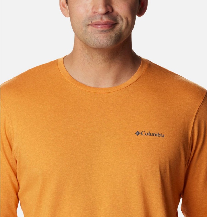 Orange Columbia Thistletown Hills Long Sleeve Logo Men's T-Shirt | 57162ALTH