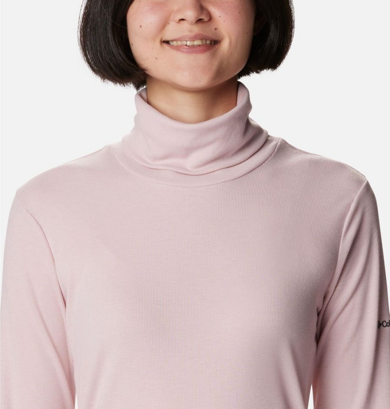 Pink Columbia Boundless Trek Ribbed Turtleneck Long Sleeve Women's T-Shirt | 87310RWSJ