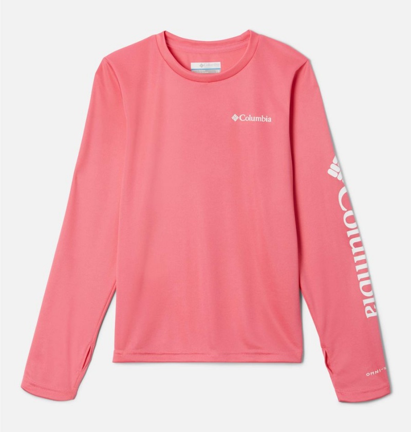 Pink Columbia Fork Stream Long Sleeve Kids\' T-Shirt | 90124GMRT