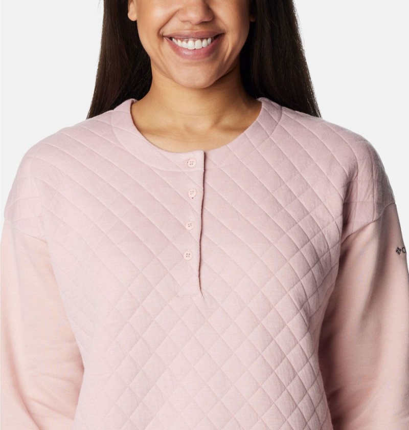 Pink Columbia Hart Mountain Quilted Crew Women's Pullover | 52764MFSQ