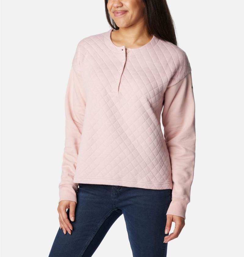 Pink Columbia Hart Mountain Quilted Crew Women's Pullover | 52764MFSQ