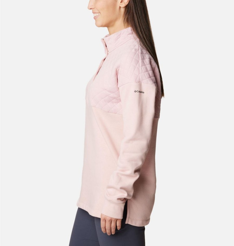 Pink Columbia Hart Mountain Quilted Half Snap Women's Pullover | 53492CBFO