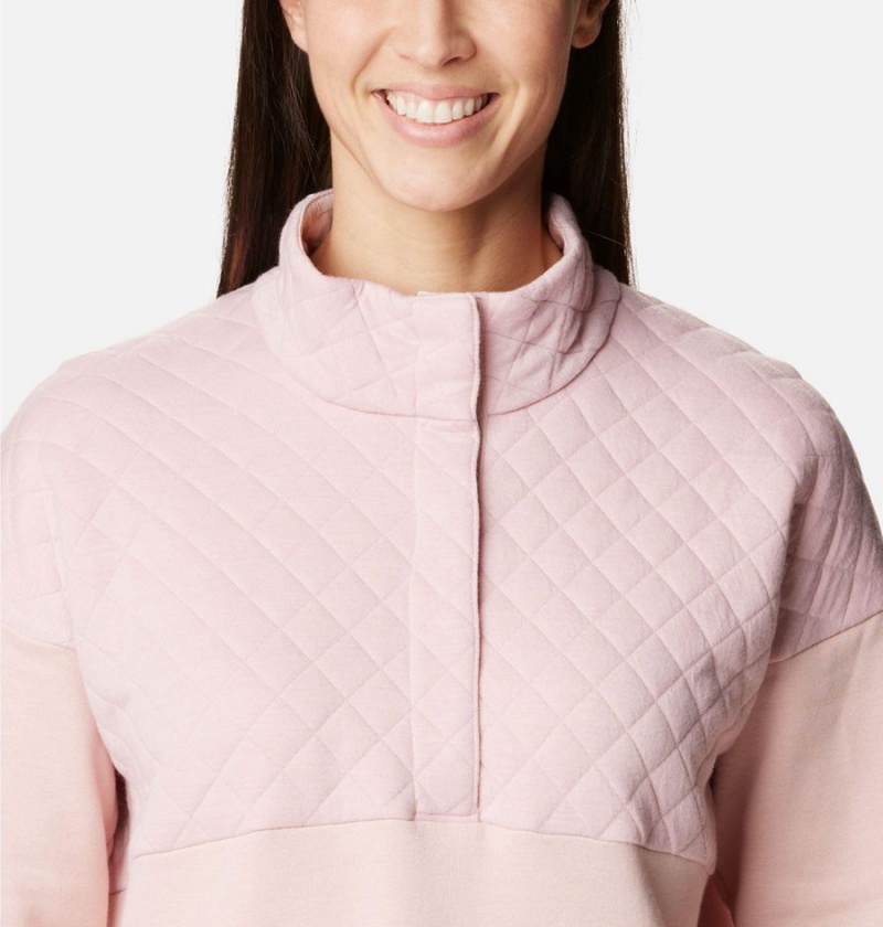 Pink Columbia Hart Mountain Quilted Half Snap Women's Pullover | 53492CBFO