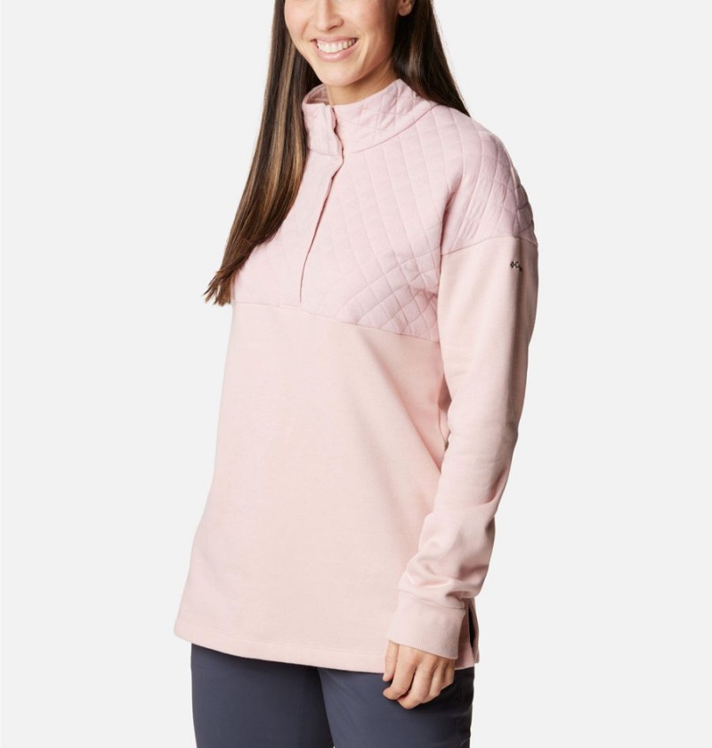 Pink Columbia Hart Mountain Quilted Half Snap Women's Pullover | 53492CBFO