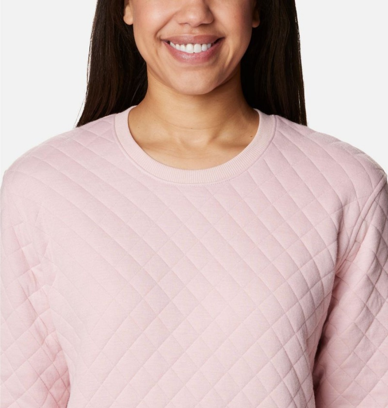 Pink Columbia Lodge Quilted Crew Sweatshirt Women's Pullover | 02967LKDV