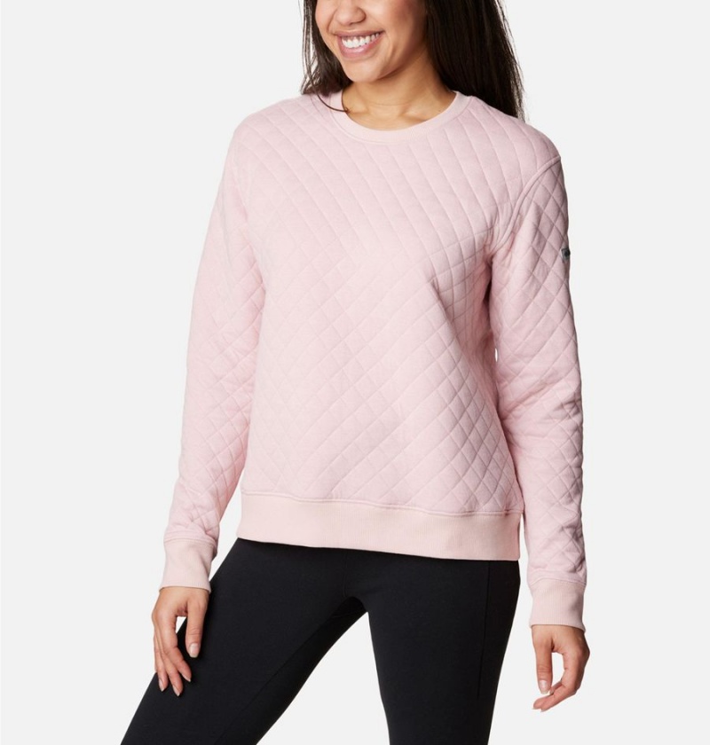 Pink Columbia Lodge Quilted Crew Sweatshirt Women's Pullover | 02967LKDV