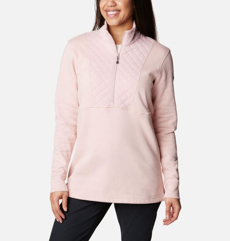 Pink Columbia Lodge Quilted Quarter Zip Tunic Women\'s Pullover | 85293YWEQ