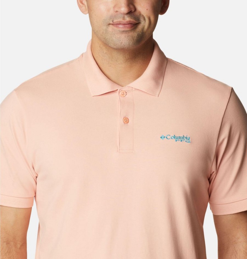 Pink Columbia PFG Bonefish Pique Men's Polo Shirt | 08152UTYM