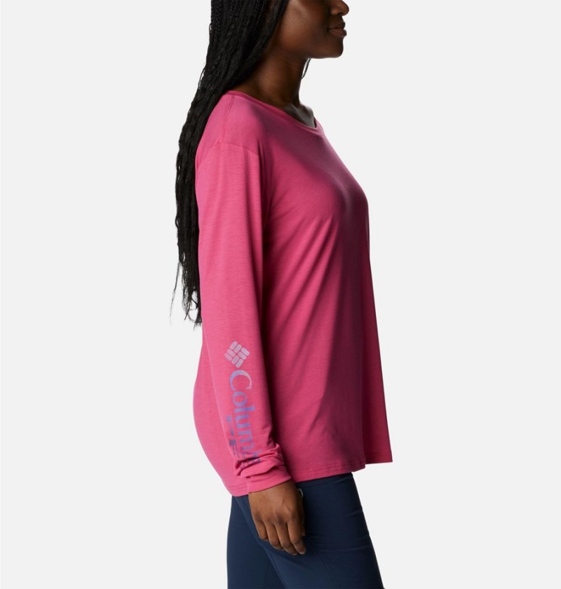 Pink Columbia PFG Slack Water Graphic Long Sleeve Women's T-Shirt | 98142EICX