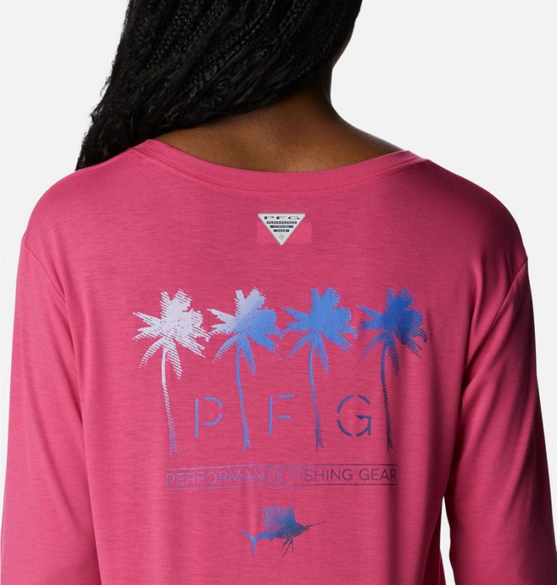 Pink Columbia PFG Slack Water Graphic Long Sleeve Women's T-Shirt | 98142EICX