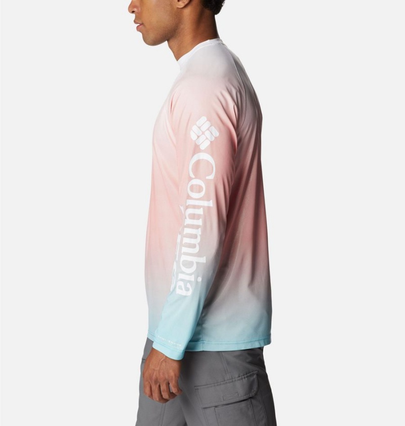 Pink Columbia PFG Terminal Deflector Printed Long Sleeve Men's T-Shirt | 98437ZNXO