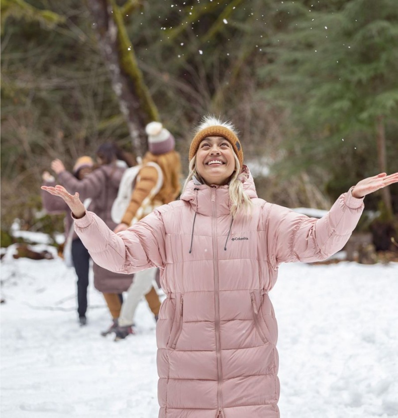 Pink Columbia Pike Lake II Long Women's Puffer Jacket | 50271RMHB