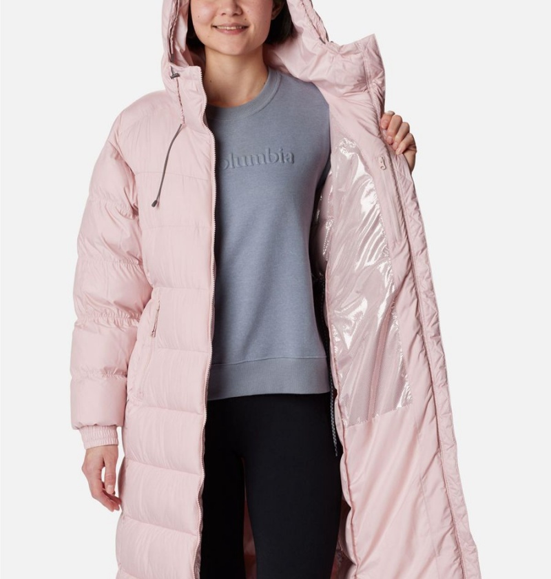 Pink Columbia Pike Lake II Long Women's Puffer Jacket | 50271RMHB