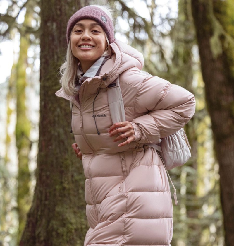 Pink Columbia Pike Lake II Long Women's Puffer Jacket | 50271RMHB