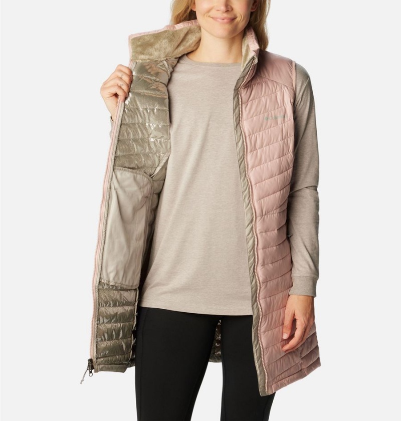 Pink Columbia Slope Edge Long Women's Vest | 15280EHUC