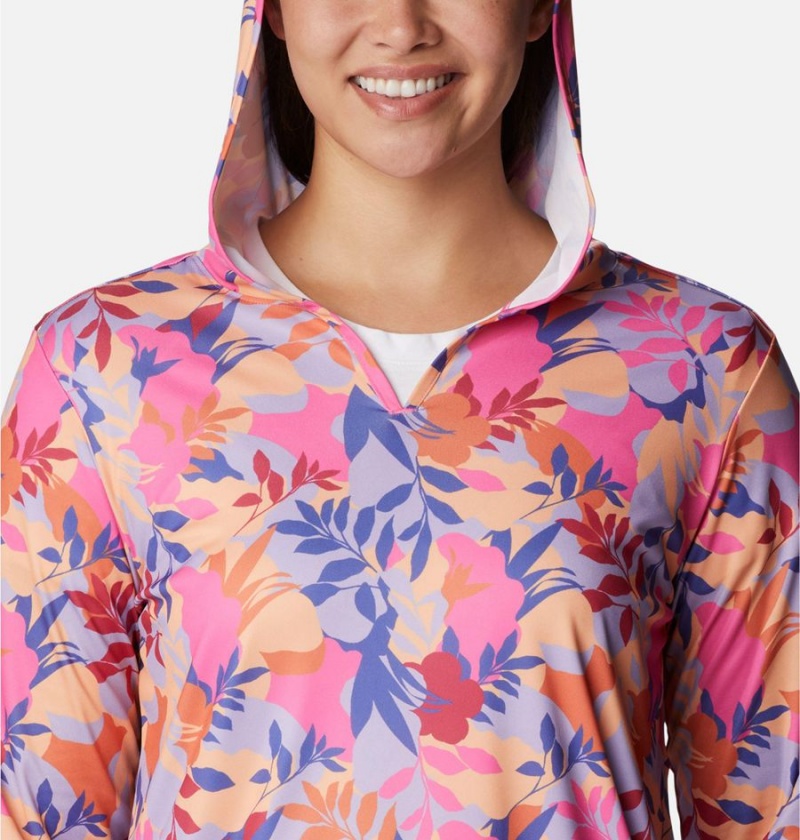 Pink Columbia Summerdry Coverup Printed Tunic Women's Hoodie | 67521HBXW