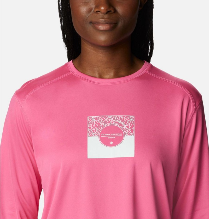 Pink Columbia Summerdry Graphic Long Sleeve Women's T-Shirt | 46328BJUH