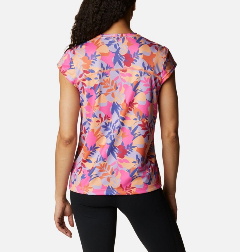 Pink Columbia Summerdry Printed Women's T-Shirt | 38709KYLQ