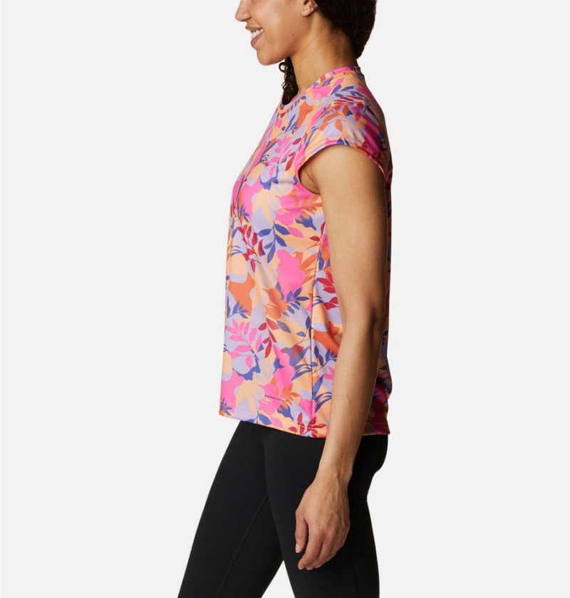 Pink Columbia Summerdry Printed Women's T-Shirt | 38709KYLQ