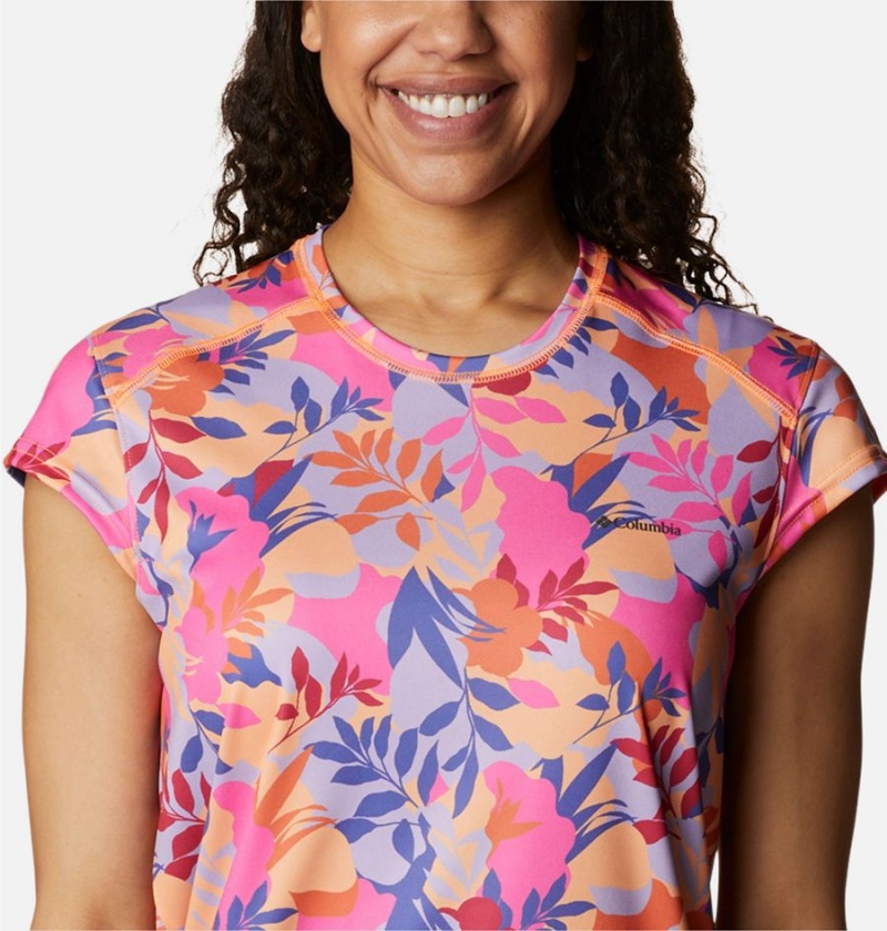 Pink Columbia Summerdry Printed Women's T-Shirt | 38709KYLQ