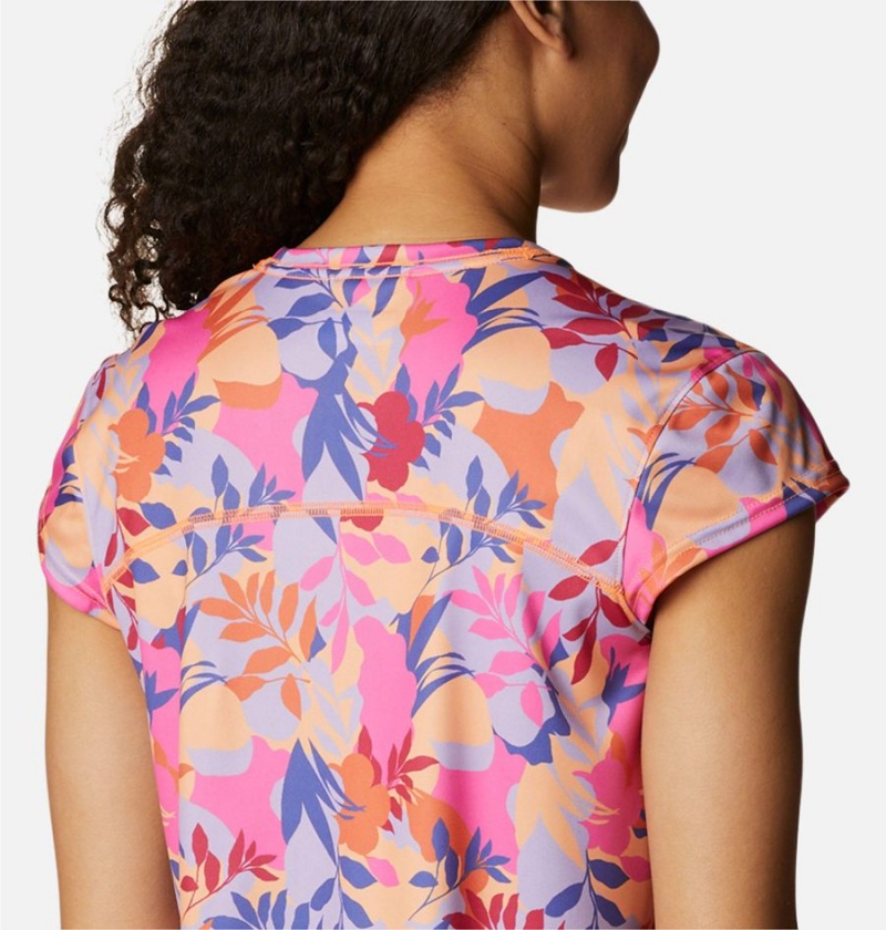 Pink Columbia Summerdry Printed Women's T-Shirt | 38709KYLQ