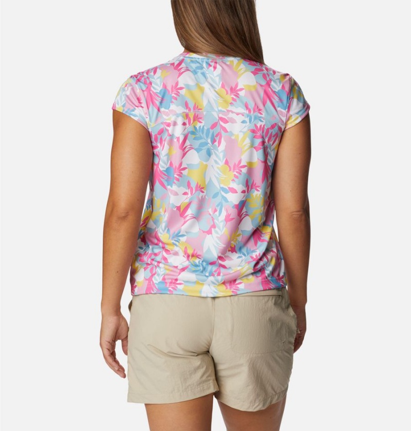 Pink Columbia Summerdry Printed Women's T-Shirt | 96340CHVQ