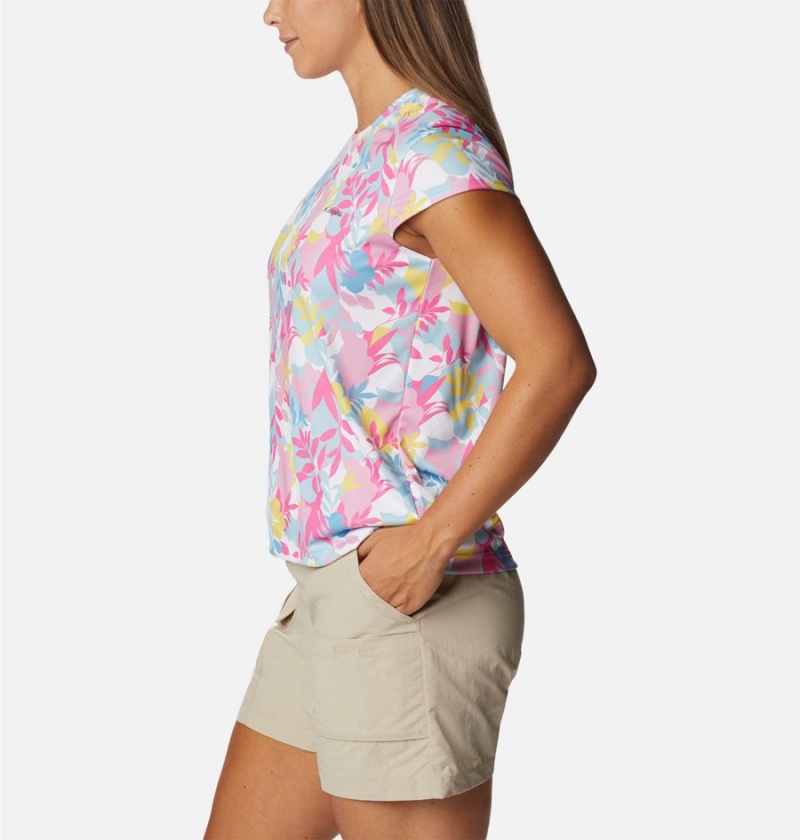 Pink Columbia Summerdry Printed Women's T-Shirt | 96340CHVQ